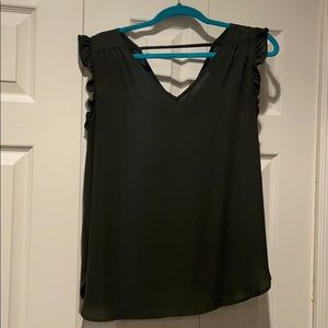 Hunter green Loft maternity blouse